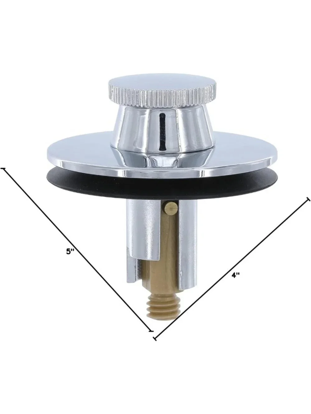 Chrome Lift & Turn Bathtub Drain Stopper - Easy Install, Durable & Stylish